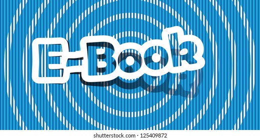 Vector e-book text. Realistic cut, takes the background color.