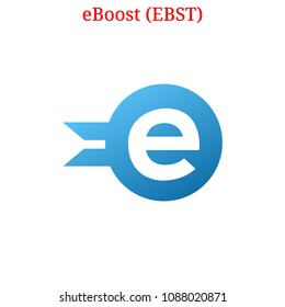 Vector eBoost (EBST) digital cryptocurrency logo. eBoost (EBST) icon. Vector illustration isolated on white background.