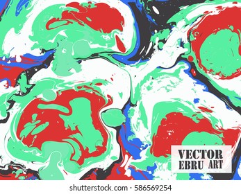 Vector ebru art. Abstract background. Ink marble texture