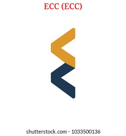 Vector ECC (ECC) digital cryptocurrency logo. ECC (ECC) icon. Vector illustration isolated on white background.