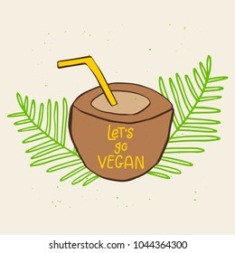 Vector eco badge or tag, bio green logo. Vegan sign for cafe, restaurants, products packaging. Hand drawn jar with smoothies,  leaves, branches, plant elements with lettering. Organic design template.