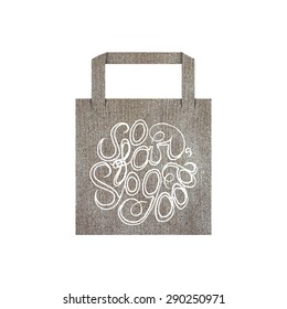 Vector eco bag mock up template with lettering element isolated on white. So far so good. 