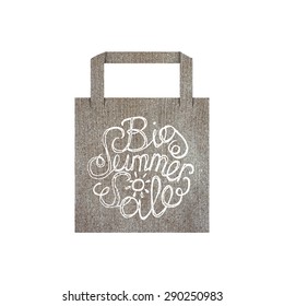 Vector eco bag mock up template with lettering element isolated on white. Big summer sale