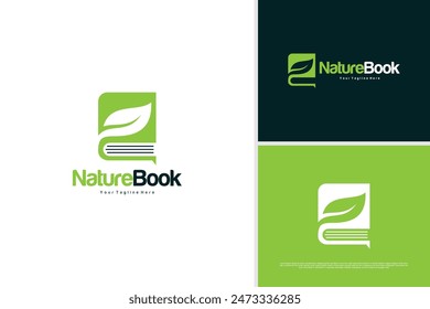 Vector eco book logo design, bookstore logo, education logo design template