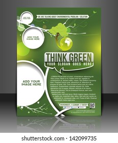 Vector eco brochure, flyer, magazine cover & poster template