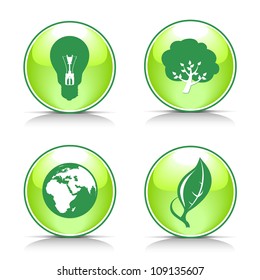 Vector eco button set .