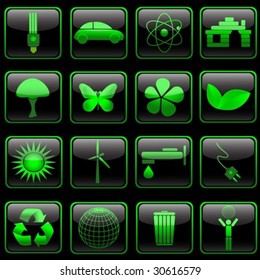 Vector eco button set. For jpeg please see my port