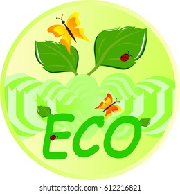 Vector eco card, poster, logo, icon