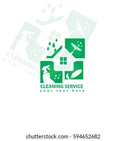 Vector Eco Cleaning House Business Logo