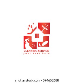 Vector Eco Cleaning House Business Logo