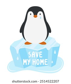 Arte de concepto eco de Vector con pingüino