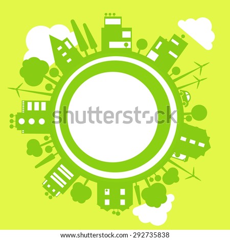 Vector eco concept of green town