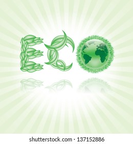 Vector eco earth globe Design with grass