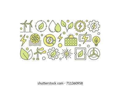 Vector eco energy illustration. Vector creative clean energy banner on white background