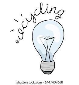Vector ECO energy lamp Icon. recycling lamps. Bulb. Vector. Recycling. 