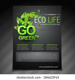 Vector Eco Flyer Brochure Poster Template And Magazine Cover