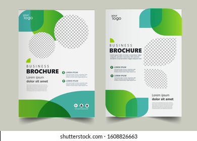 Vector eco flyer, poster, brochure, magazine cover template. Modern green leaf, environment design