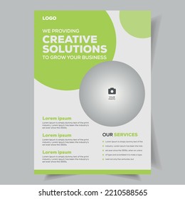 Vector eco flyer, poster, brochure, magazine cover template. Modern green leaf, environment design template, Vector