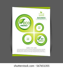 Vector Eco flyer, poster, brochure, magazine cover template,environment design.