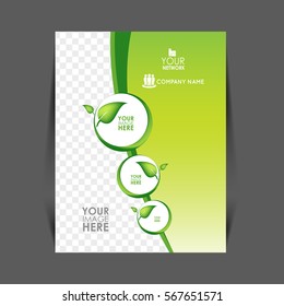 Vector Eco flyer, poster, brochure, magazine cover template,environment design.