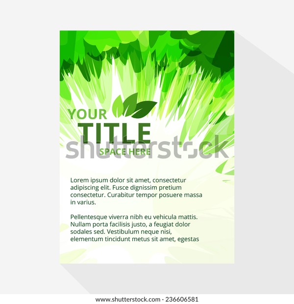 Vector Eco Friendly Brochure Design Stock Vector (Royalty Free) 236606581
