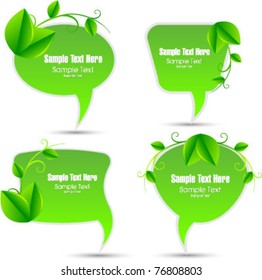 vector eco friendly speech bubbles