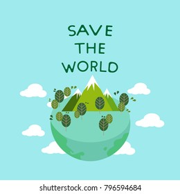 Vector of eco friendly world, save the earth and world environment day poster.Earth Day poster.