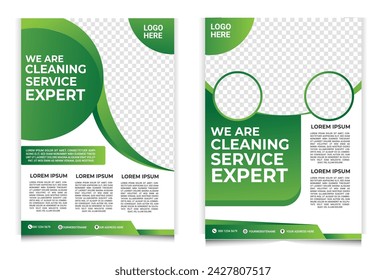 Vector eco green environment cleaning service  brochure template, Service Promotion flyer template, Service leaflet template layout vector