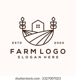 Vector eco green farm circle logo vector vintage icon flat farm logo natural green badge