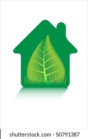 vector eco green home icons isolated over white background and groups