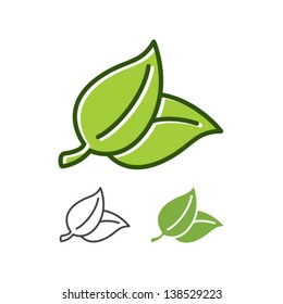 Vector Eco Green Leaf Icon Symbol Set