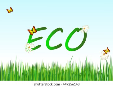 Vector eco illustration, logo. 