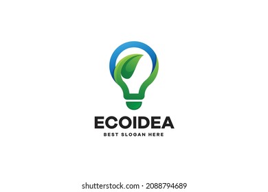 Logotipo de innovación ecológica vectorial con hojas