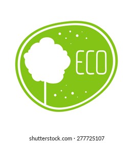 Vector eco label with tree. Green ecology concept. 