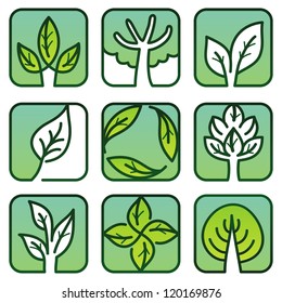 Vector eco labels - green nature signs