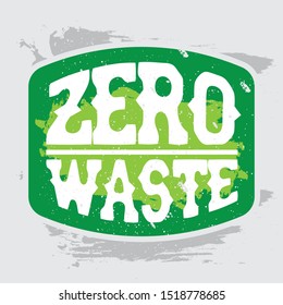 Vector eco labels with grunge design elements. Eco grunge design. Zero Waste