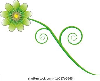 Vector eco leaves and green wave. Abstract ecology background