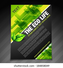 vector eco life brochure flyer design 