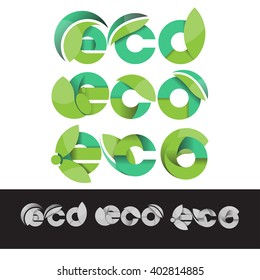 vector ECO logo green illustration elements