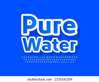 Logo de Vector Eco Agua Pura. Letras y números modernos de alfabeto azul. Tipo de letra de marcado. 