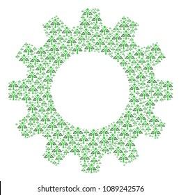 Vector eco man icons are united into cog figure. Mechanics design concept constructed from eco man icons.
