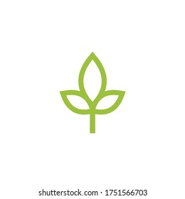 Vector eco minimalist leaf nature symbol logo