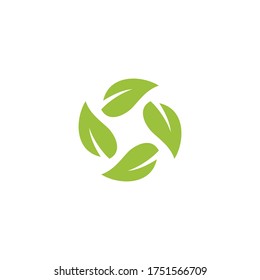 Vector eco minimalist leaf nature symbol logo