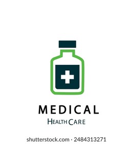 Vector eco natural icon, verde natural symbol.eco médico logo sobre fondo blanco.
