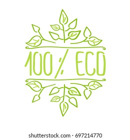 Vector eco, organic, bio logos or signs. Healthy food badge, tag for cafe,restaurants, packaging etc.