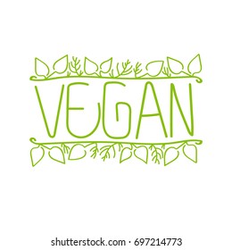 Vector eco, organic, bio logos or signs. Vegan, healthy food badge, tag for cafe,restaurants, packaging etc.