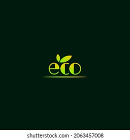 vector eco product logo in green color