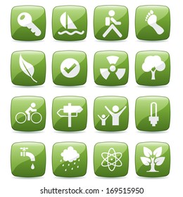 Vector eco and recreational icons set.