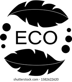 Vector eco sign black badge