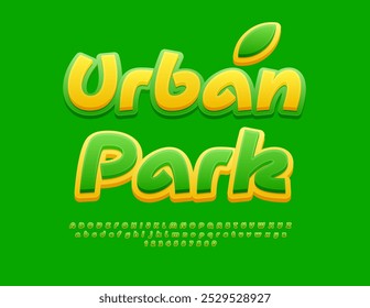 Vector eco sign Urban Park. Creative handwritten Font. Modern Alphabet Letters and Numbers set